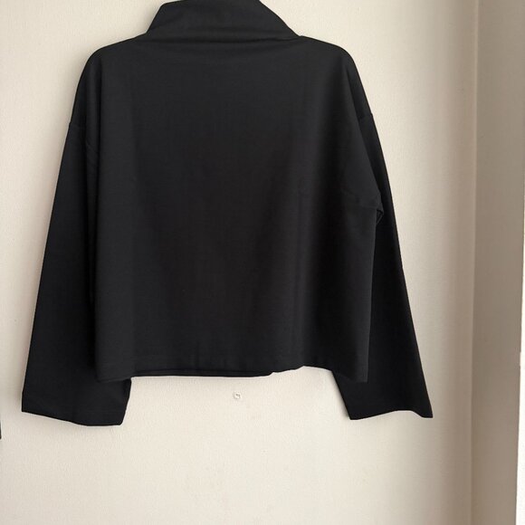 Eileen Fisher black lightweight ponte funnel neck top. Boxy fit. NWT. Size S. - Picture 4 of 7